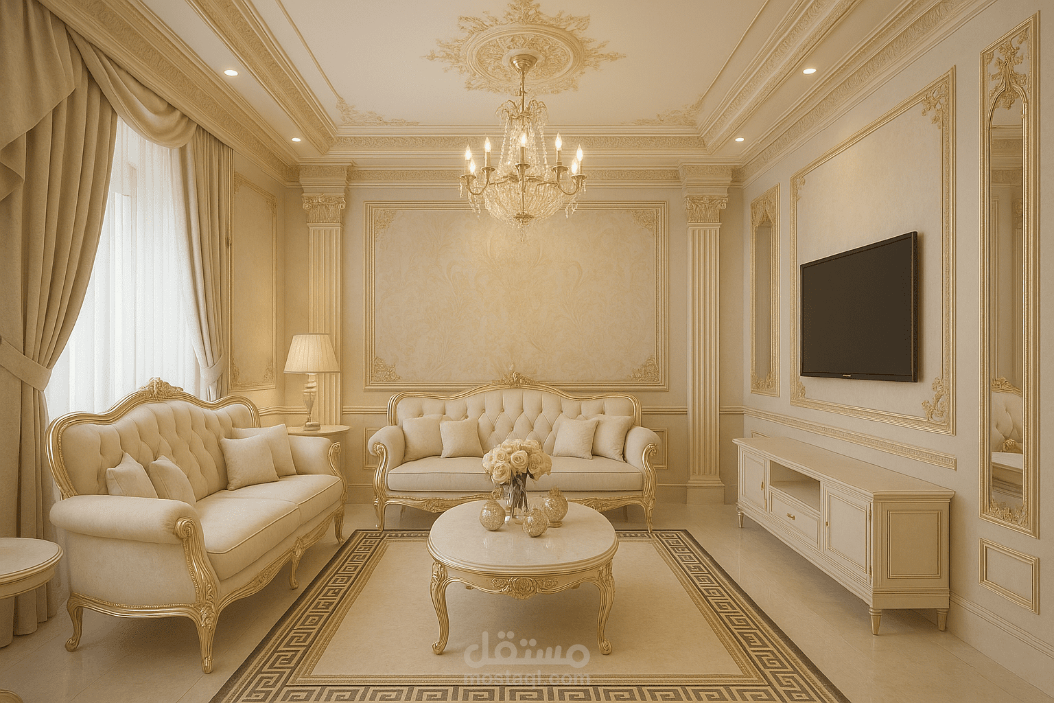 تصميم داخلي لصالة  نيوكلاسك