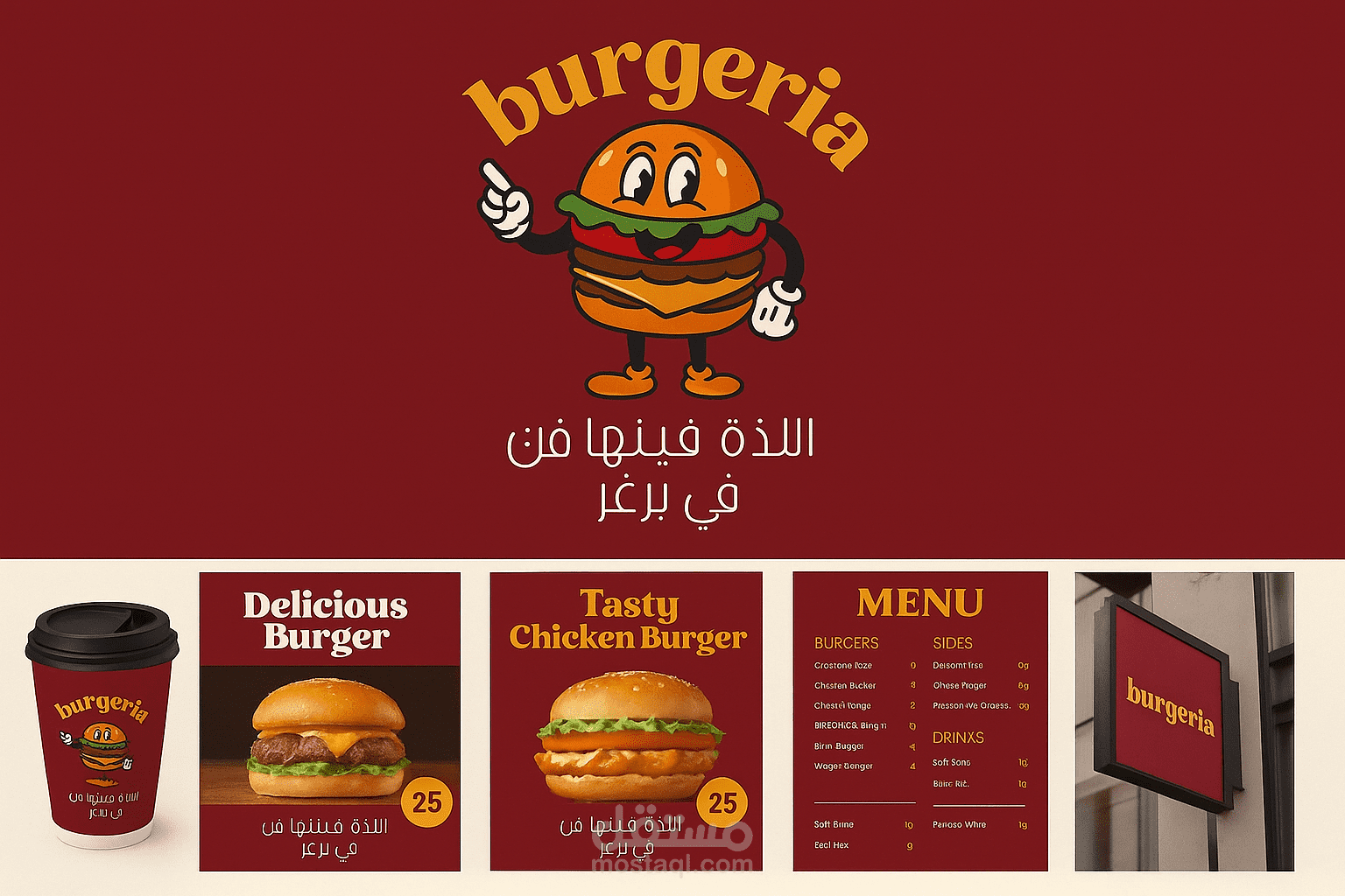 باكدج تصميم سوشيال ميديا احترافي لمطاعم البرجر
