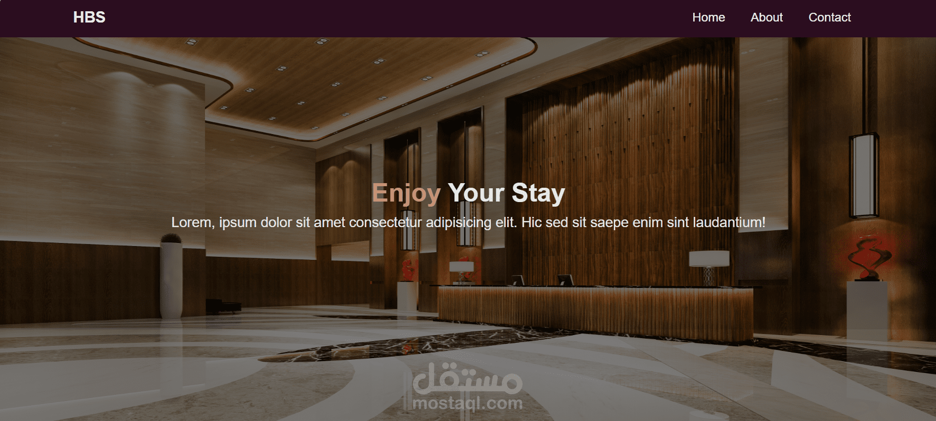 تصميم وبرمجة صفحة هبوط عن Hotel