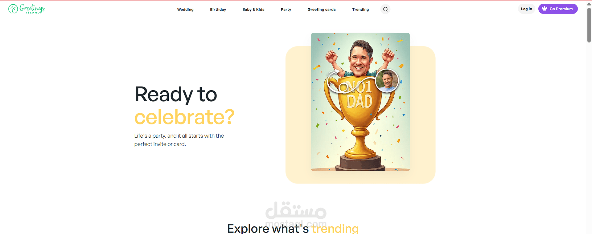 نسخه من Greetingsisland.com موقع SAAS