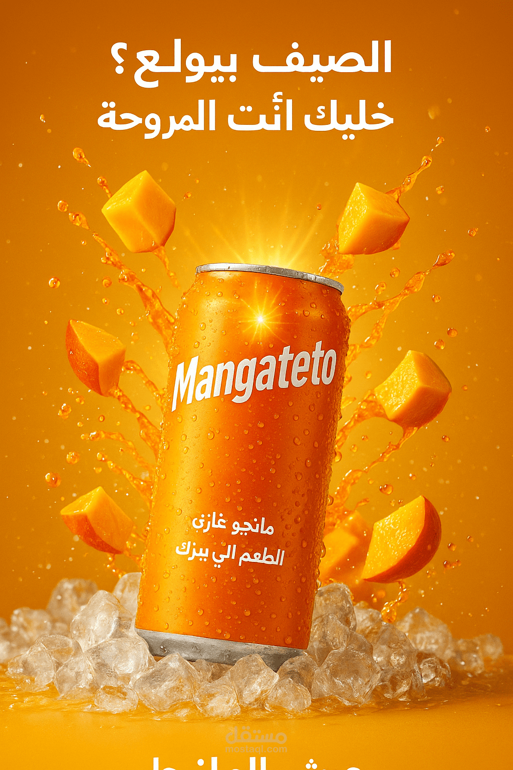 تصميم بوست احترافي لمنتج عصير اسم المنتج mangateto