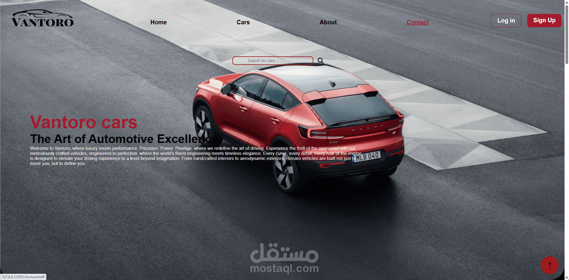 Vantoro – Car Showcase Website
