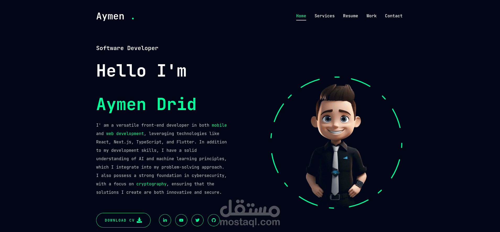 موقع بورتفوليو تفاعلي — تجربة سلسة باستخدام Framer Motion و React