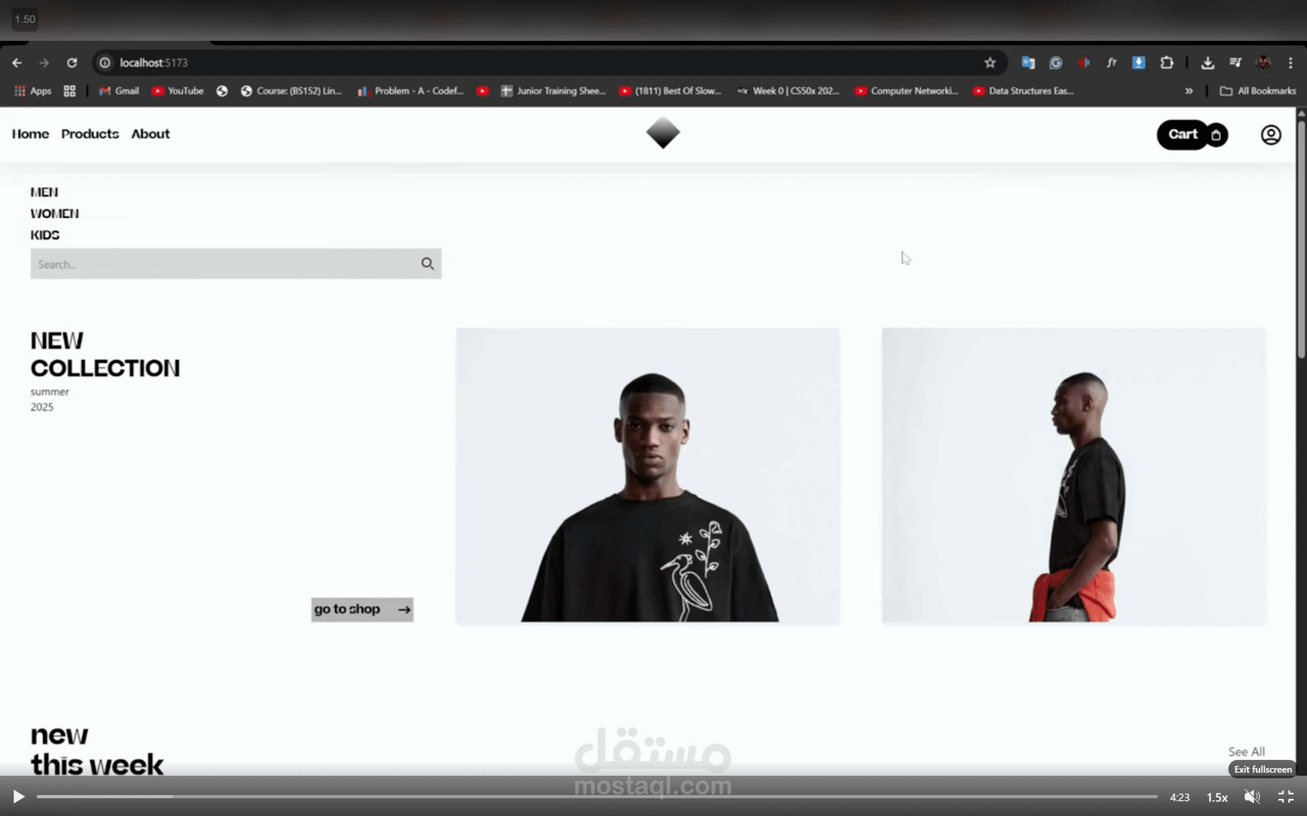 E-commerce clothing website