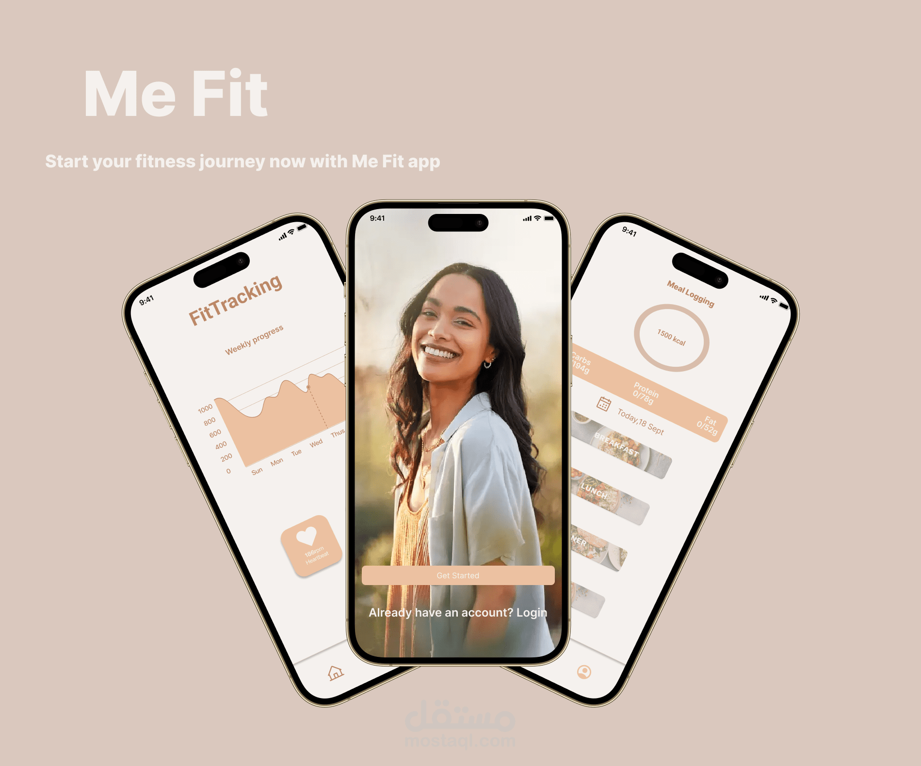 تطبيق Me Fit هو تطبيق يساعدك على بدء حياتك الصحية من خلال متابعة طعامك، تمارينك، وصحة جسمك بشكل عام.