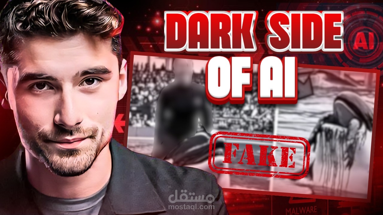 YouTube thumbnail design “The Dark Side of AI”