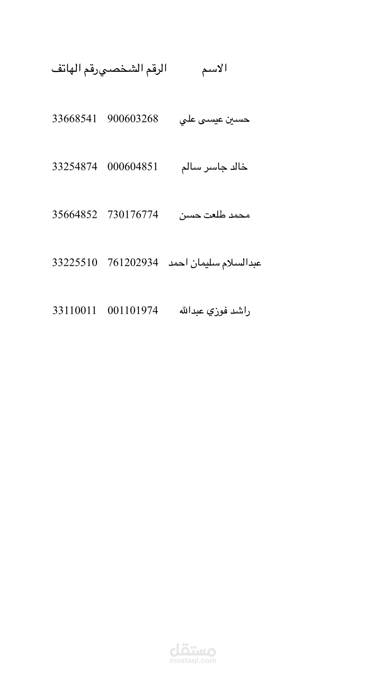 إعداد تقرير بيانات الموظفين باستخدام Word