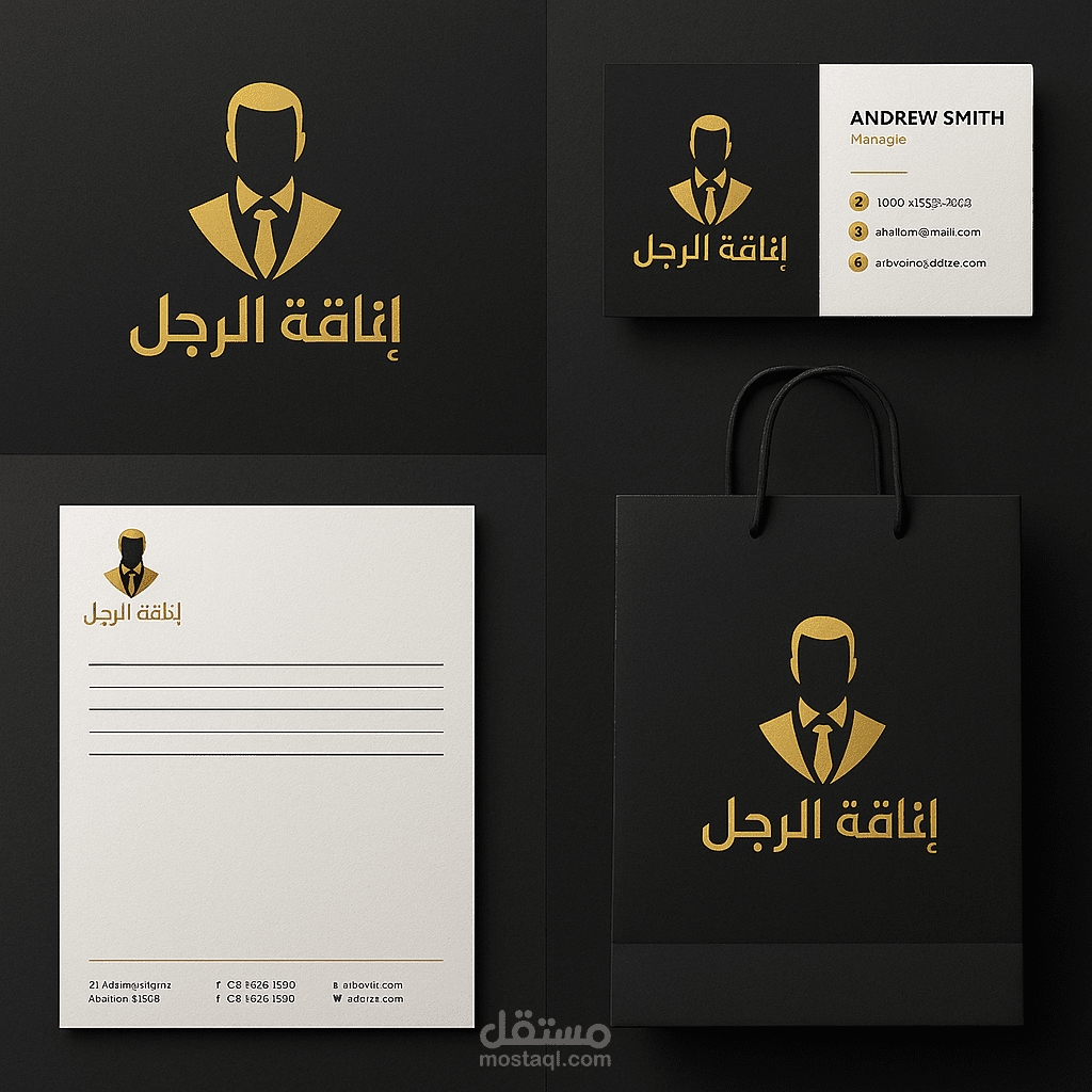 تصميم هوية بصرية كاملة لمتجر ملابس رجالية