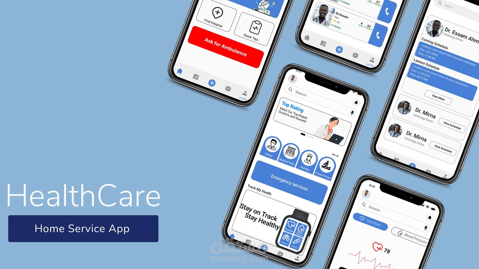 Healthcare Home Service Mobile App – Prototype & UX Problem Solving