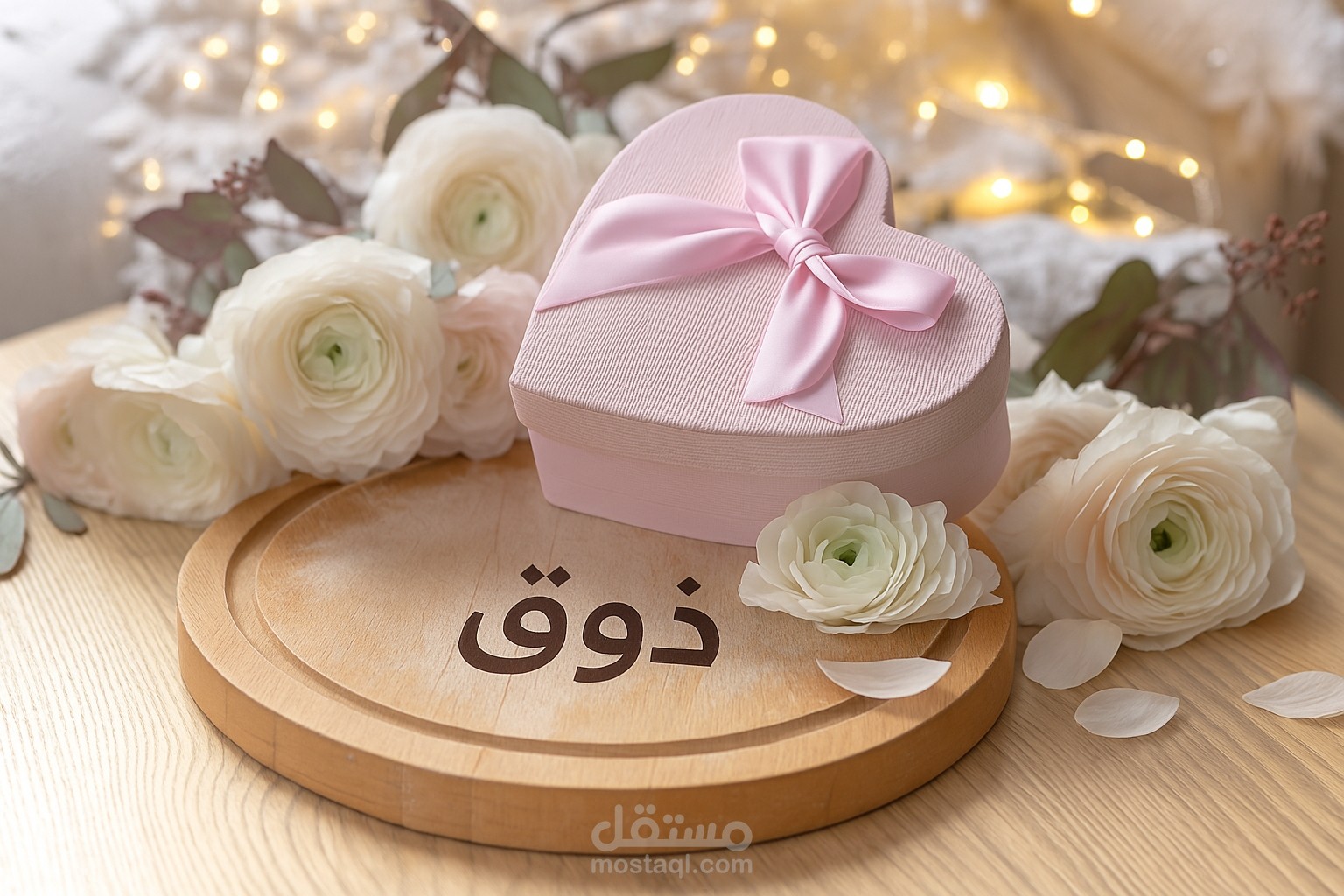 ذوق: علبة ورد بنك على شكل قلب