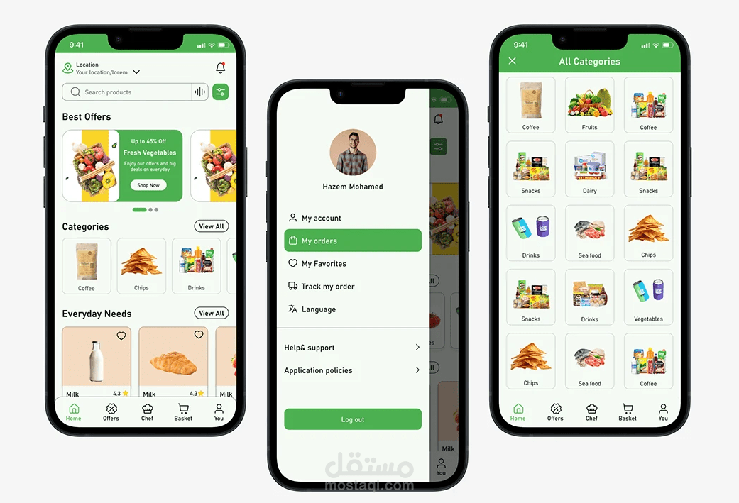 Dishmart Supermarket App – دراسة UI/UX