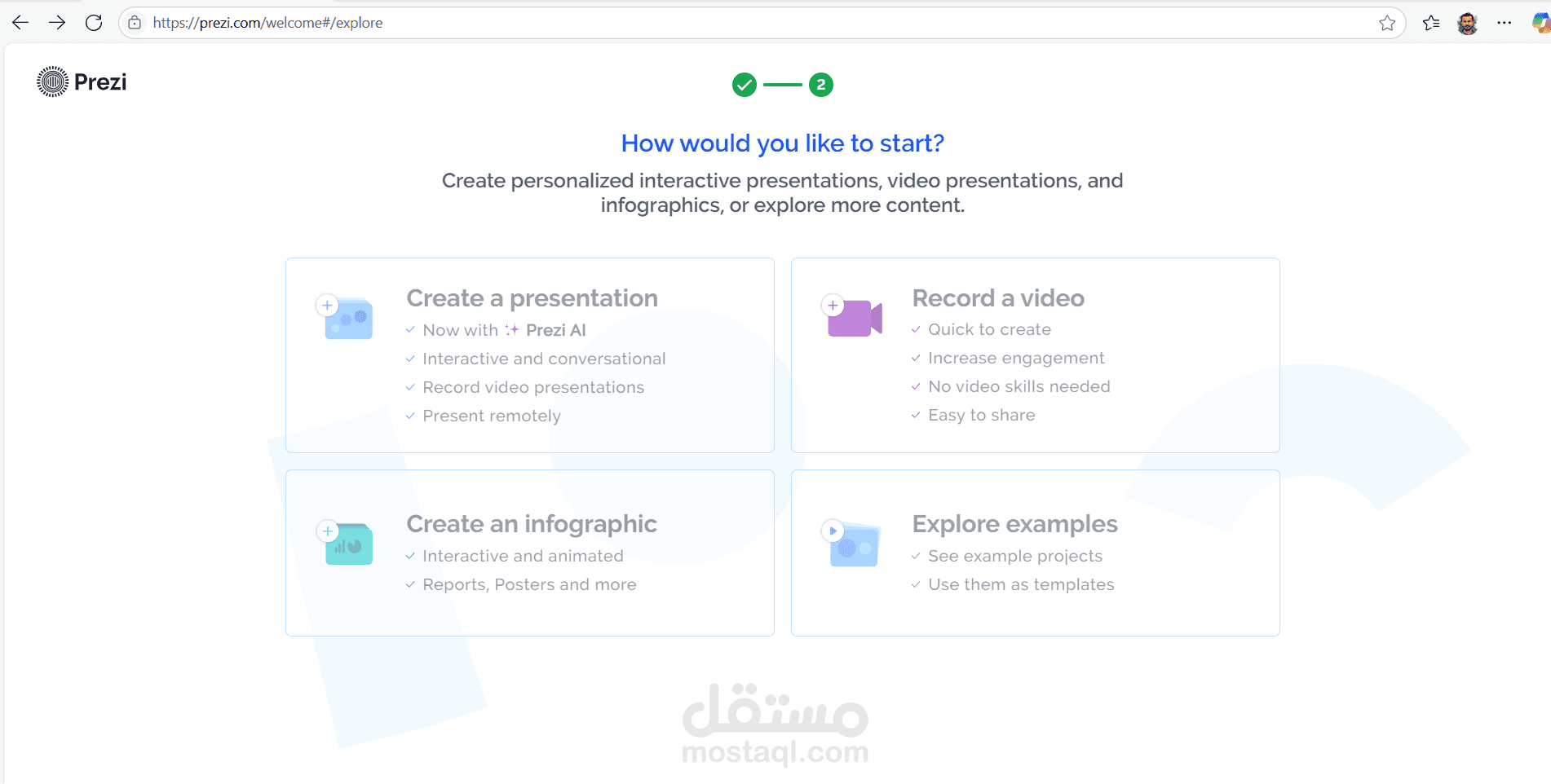 انشاء عروض وتقارير باستخدام برامج او مواقع مثل Prezi