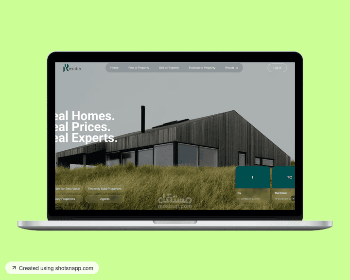 (only worked on back-end) Residia