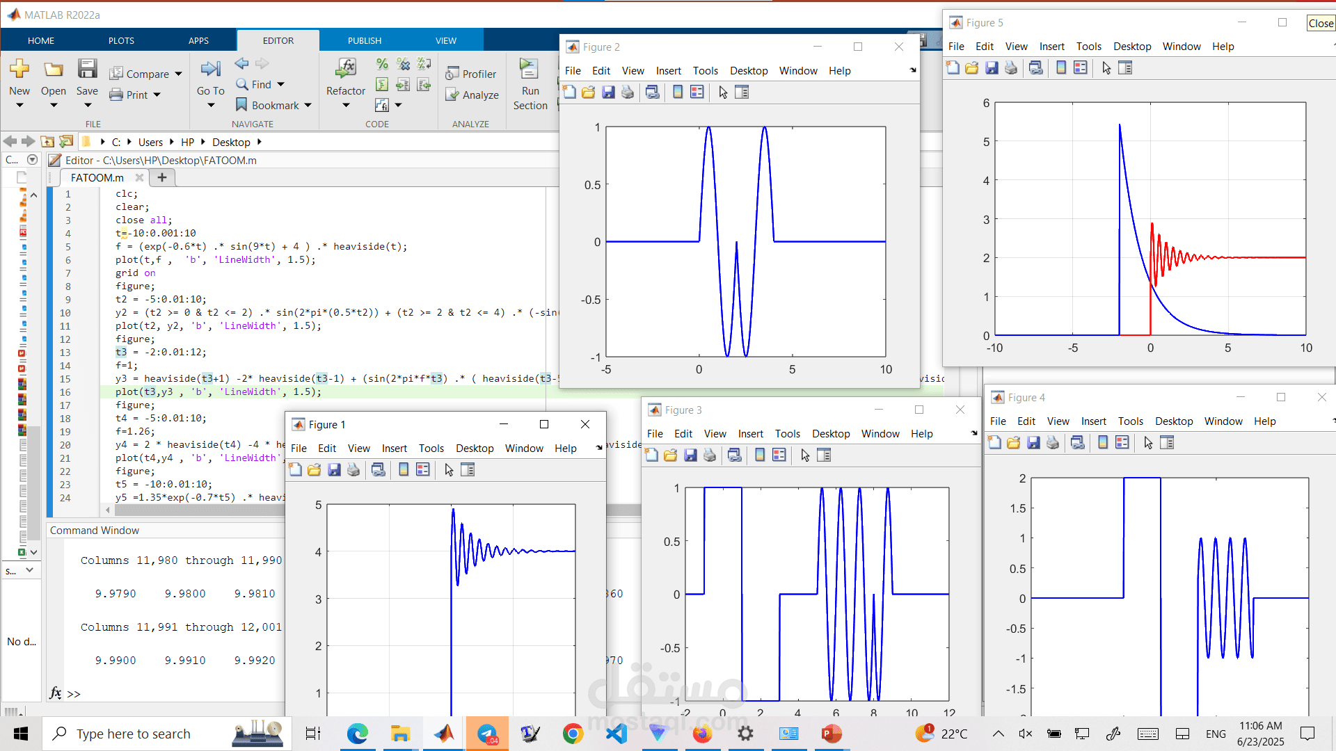 تحليل ورسم الإشارات باستخدام MATLAB