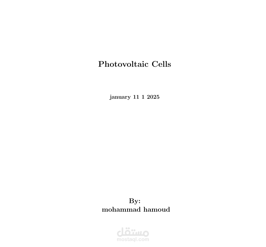 Photovoltaic Cells