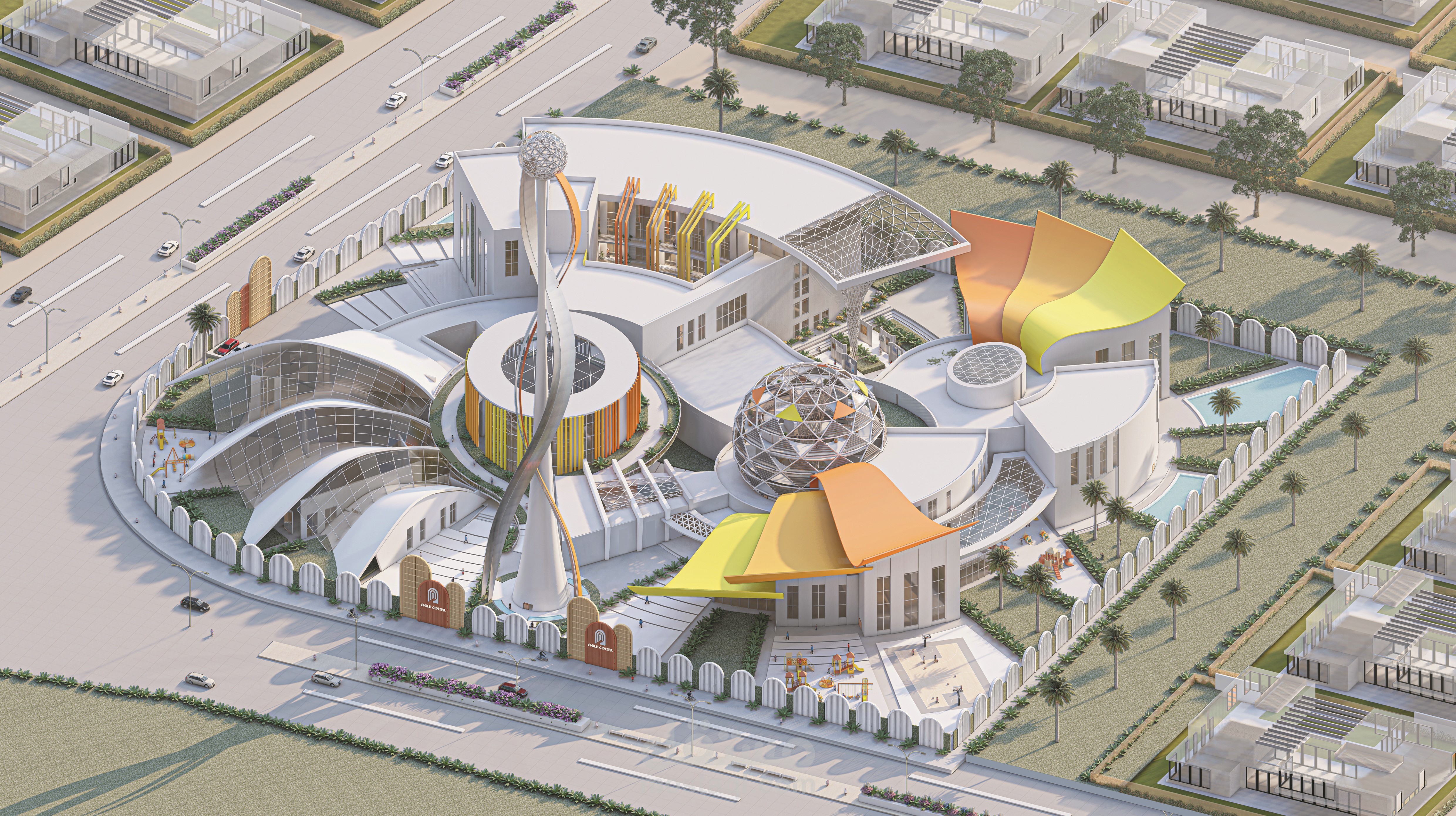 تصميم3D و2D ابداعي لمركز الطفل