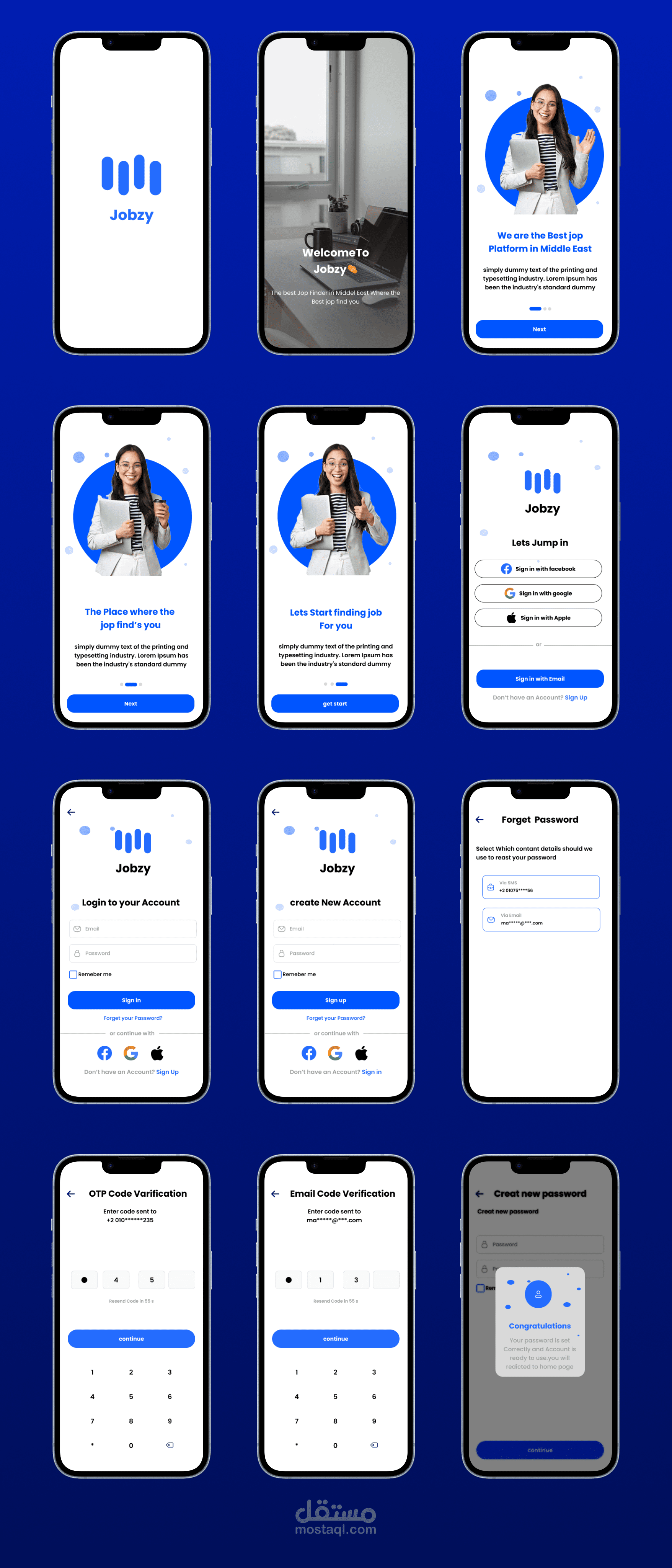 تطبيق توظيف عن بعد Jobzy App UX/Ui
