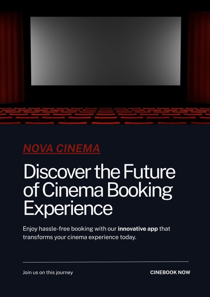 تصميم واجهات تطبيق لحجز دور سينما - Nova Cinema