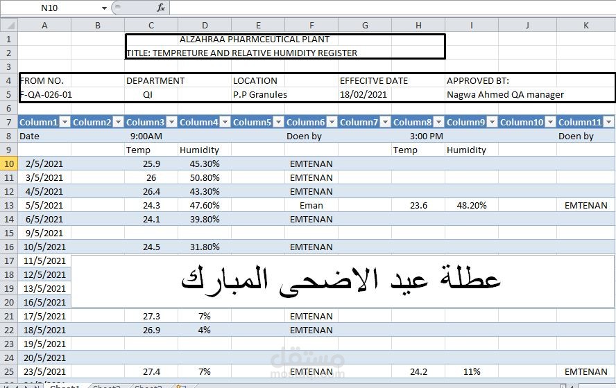 تحويل قراءاة مقياس درجة حرارة و رطوبة