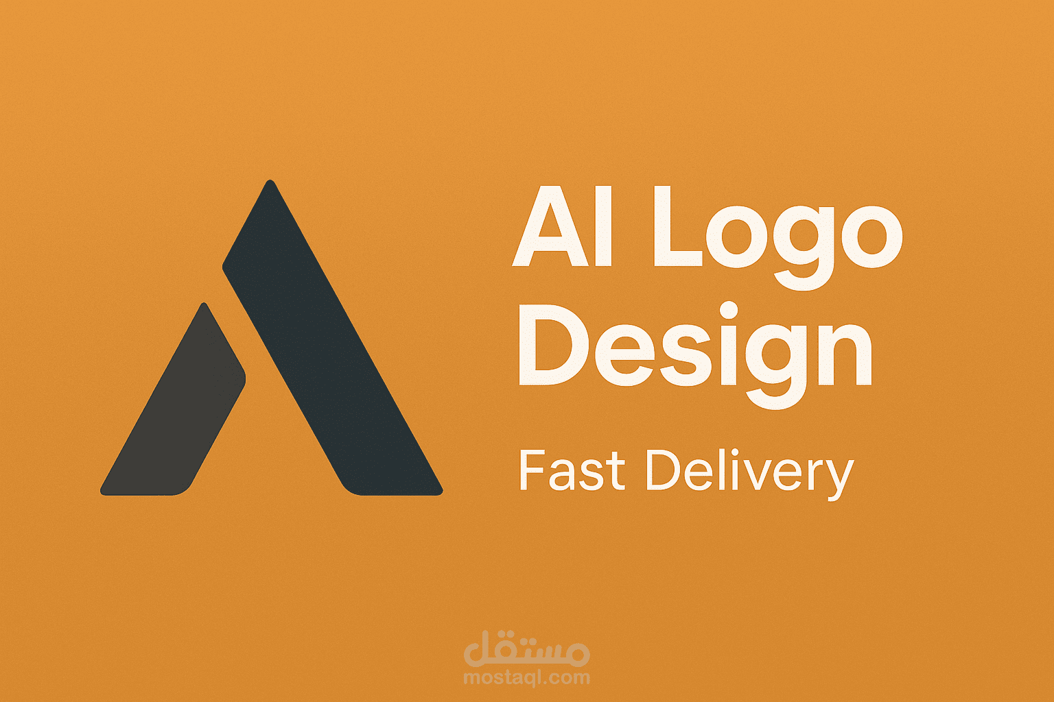 تصميم بسيط فيه شعار + عبارة "AI Logo Design – Fast Delivery"