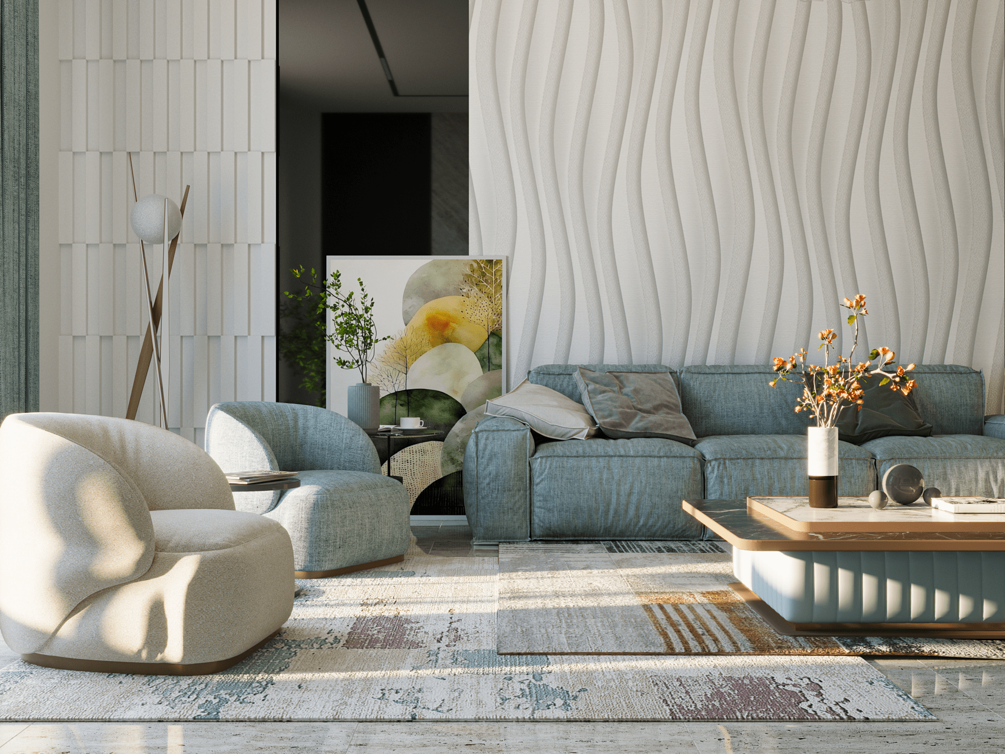 Luxury Living room Design | Contemporary Style