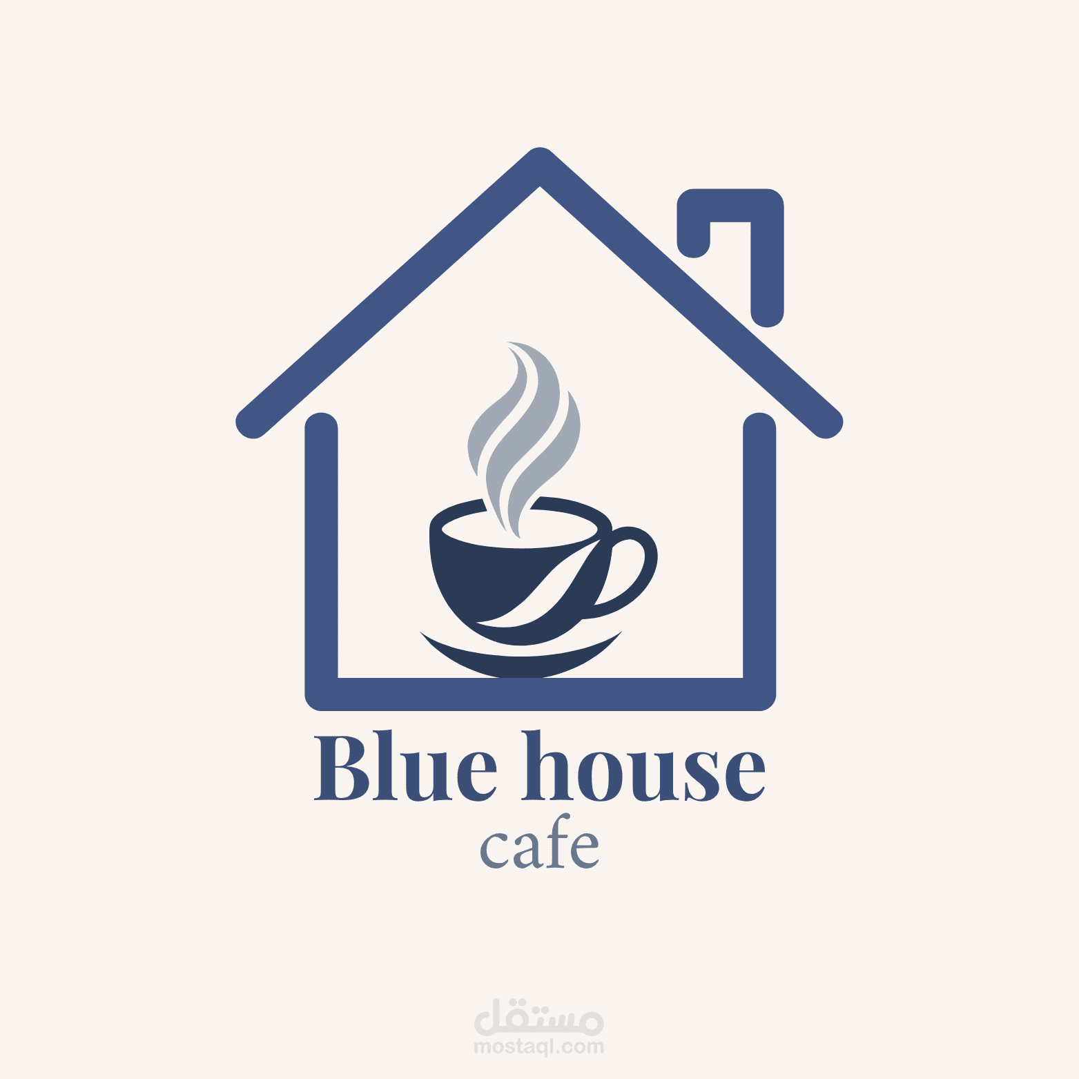 تصميم هوية بصرية متكاملة لمقهى Blue House Cafe