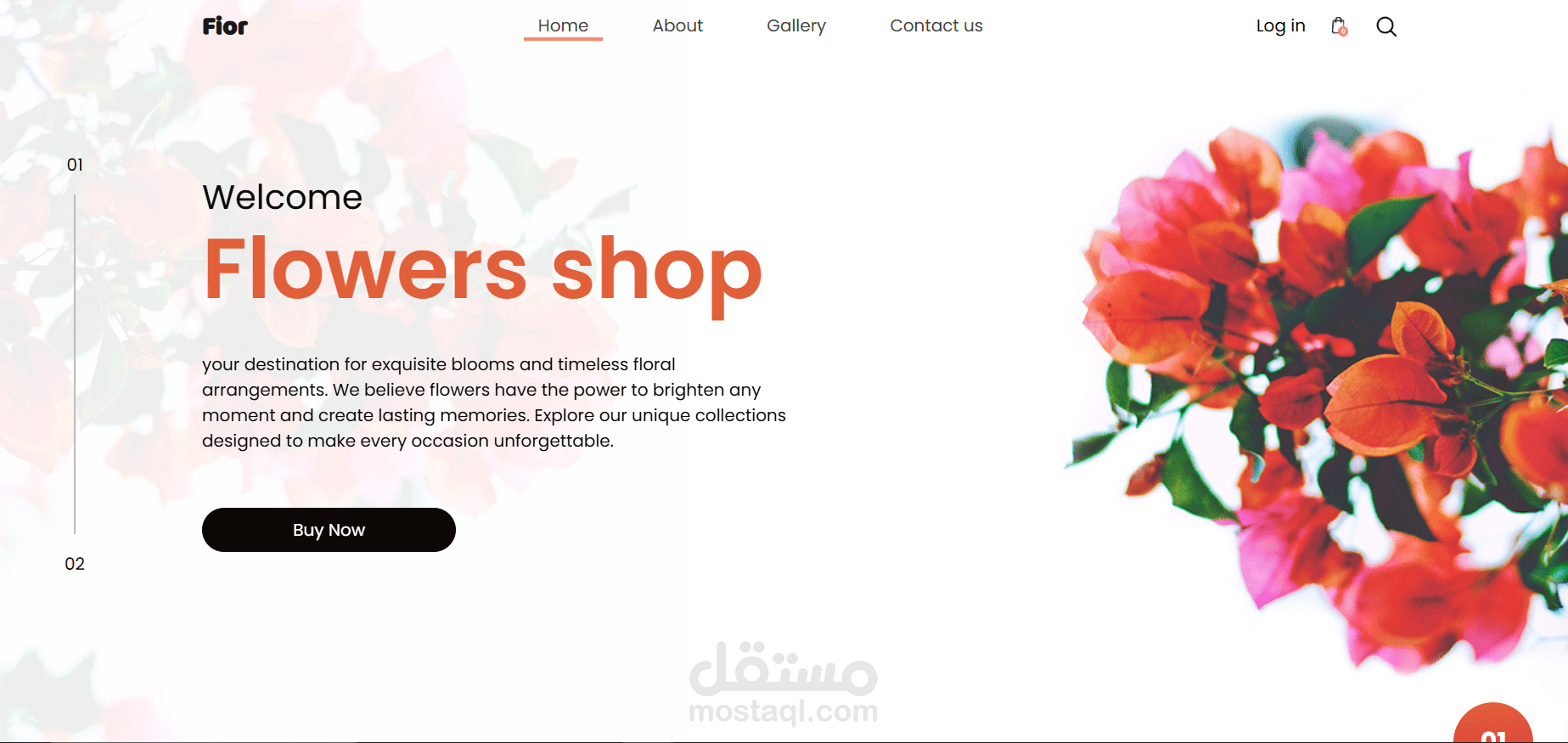 Fior Flowers shop موقع متجر إلكتروني لبيع الزهور – تصميم جذاب وتكامل كامل