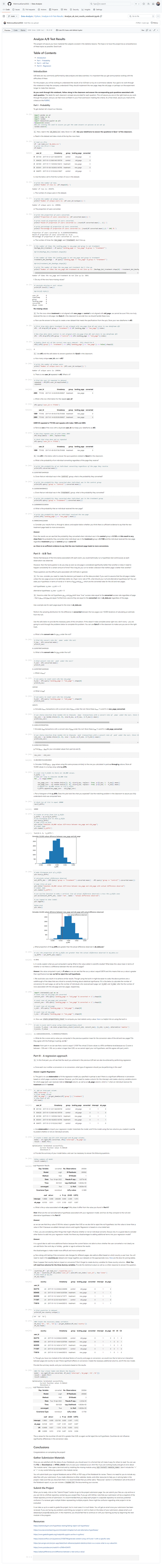 Analyze A/B Test Results