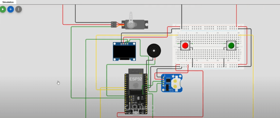 تصميم قفل ذكي افتراضي باستخدام ESP32 (محاكاة متكاملة)