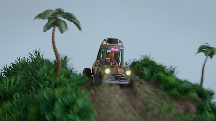 car in jungle