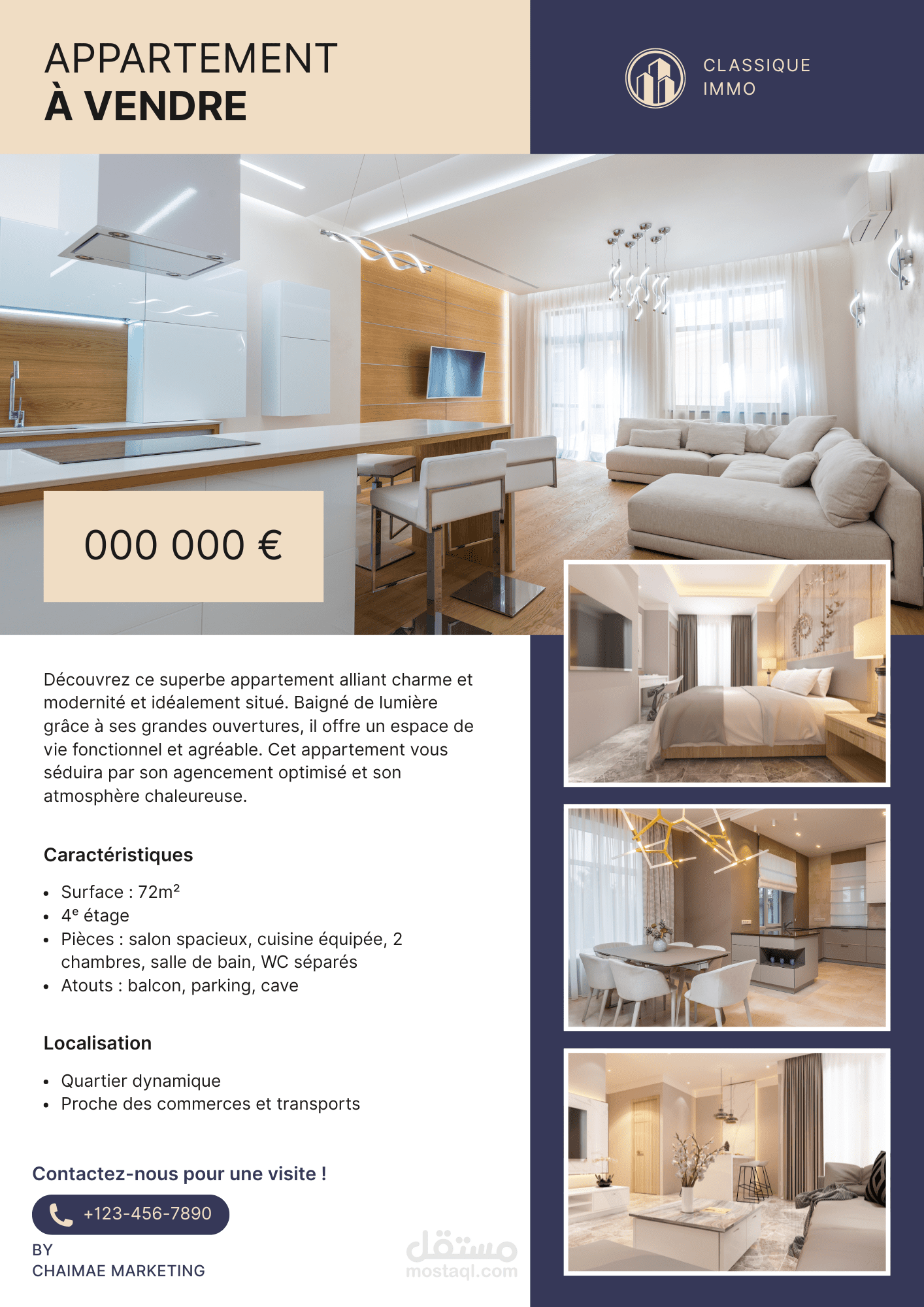 تصميم إعلان عقاري جذاب لبيع شقة أو عقار �