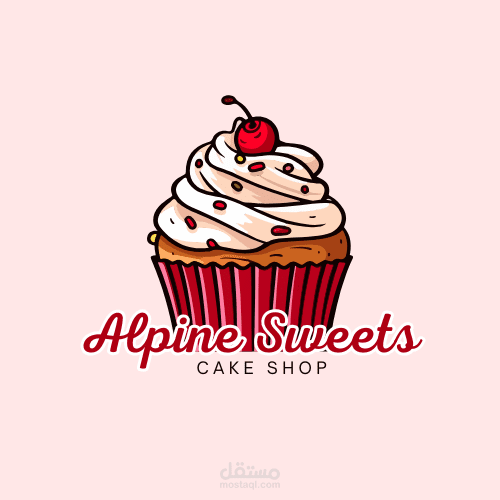 تصميم هوية بصرية وبزنس كارد لمحل حلويات Alpine Sweets