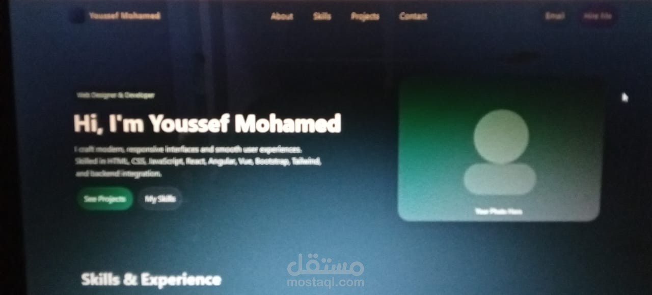 Portfolio لي مبرمج قابل لي التعديل