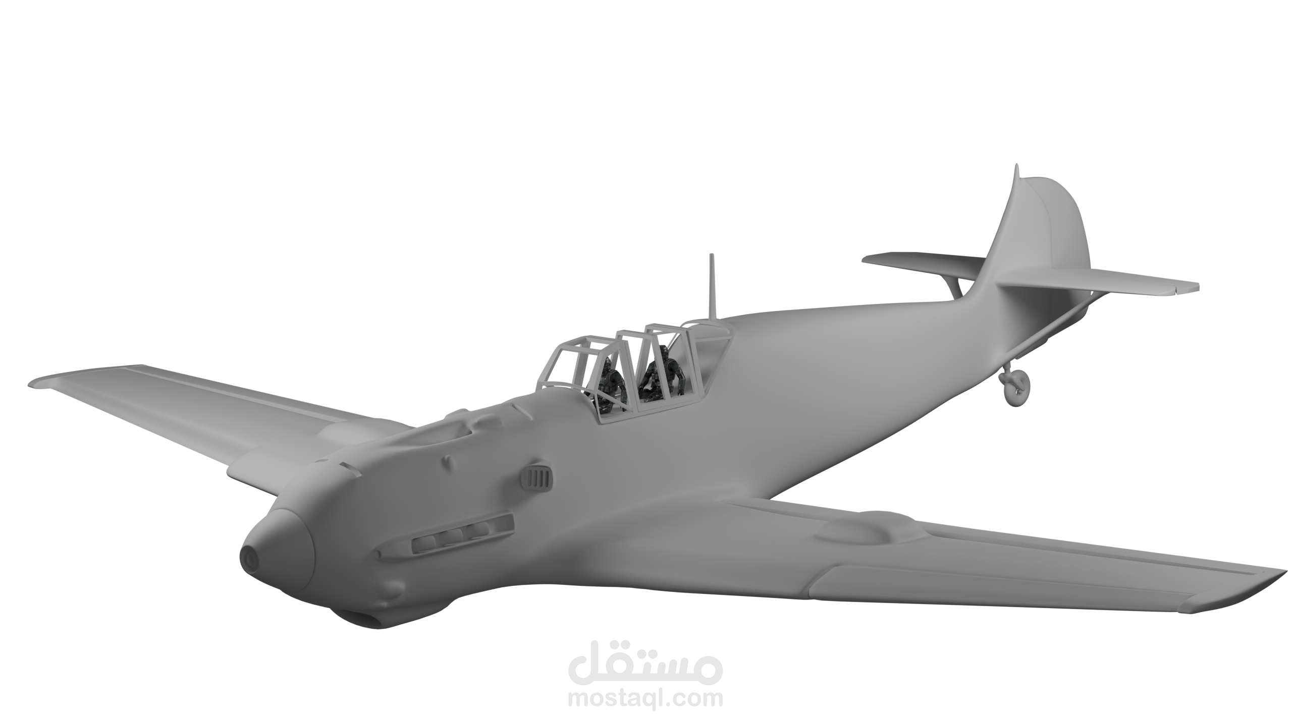 نمذجة طائرة واقعية ثلاثية الأبعاد من مرجع 3D Aircraft Model – Based on  Reference Image