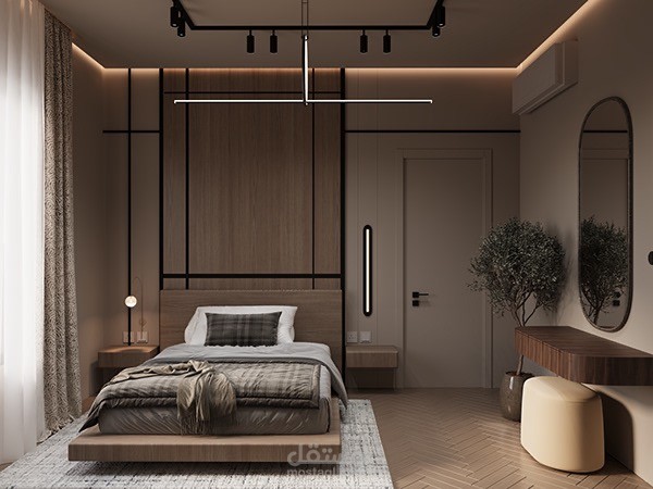 Modern luxury bed room