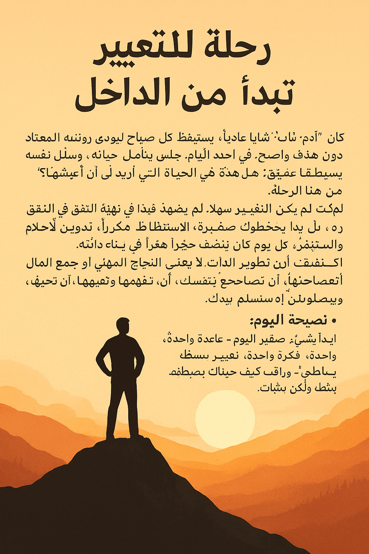 رحله التغيير تبدأ من الداخل