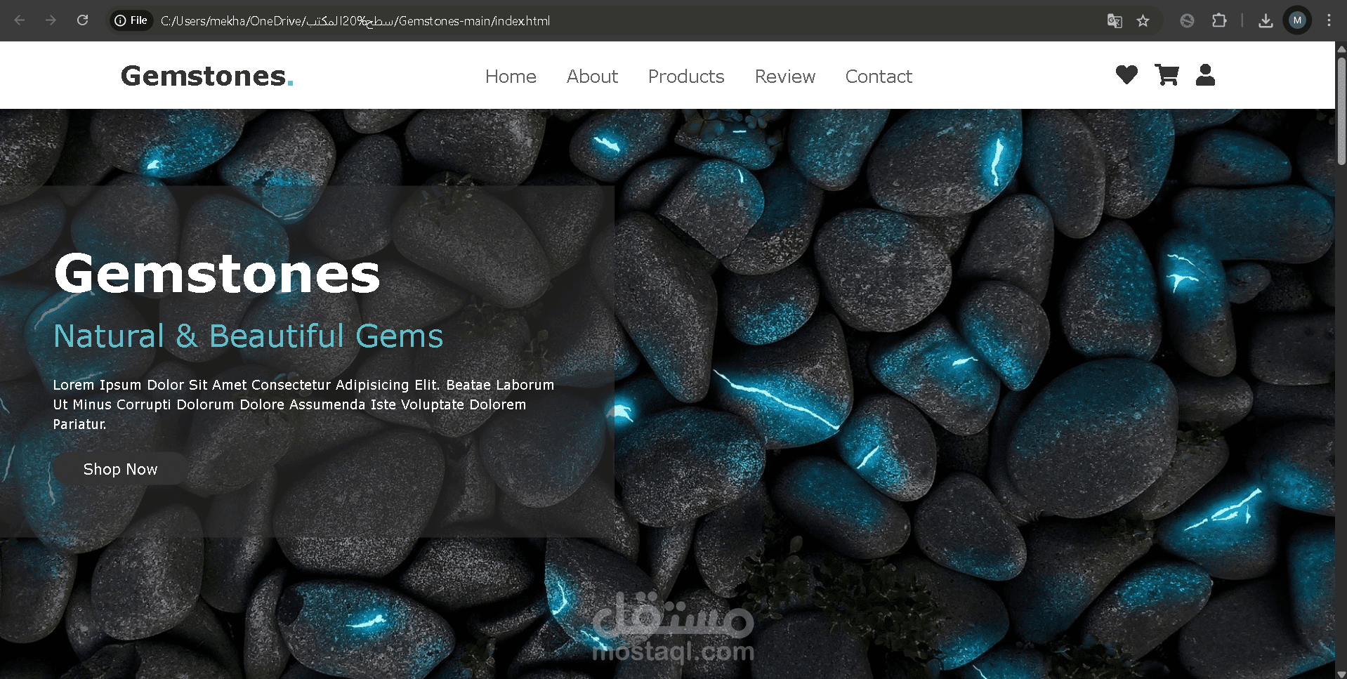 Gemstones Product Showcase Website