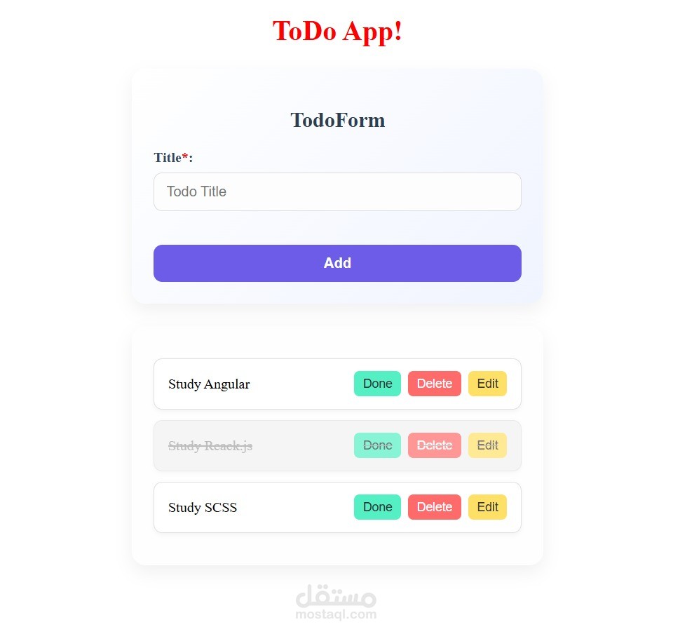 تطبيق المهام اليومية (ToDo App) باستخدام Angular