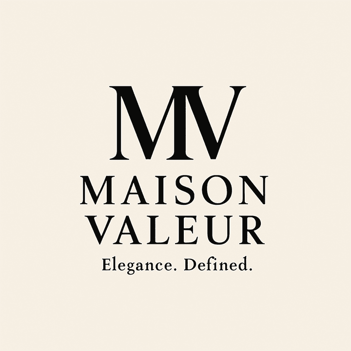 تصميم شعار فاخر لعلامة تجارية للملابس والعطور – Maison Valeur