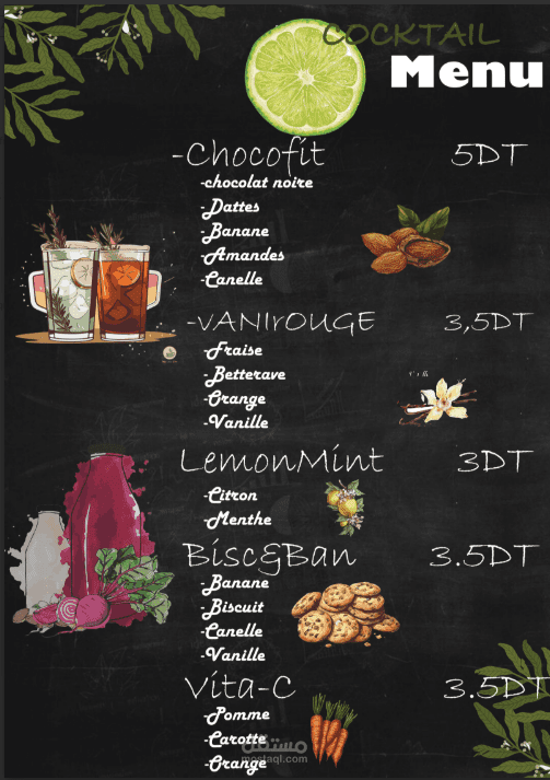 Juice Menu