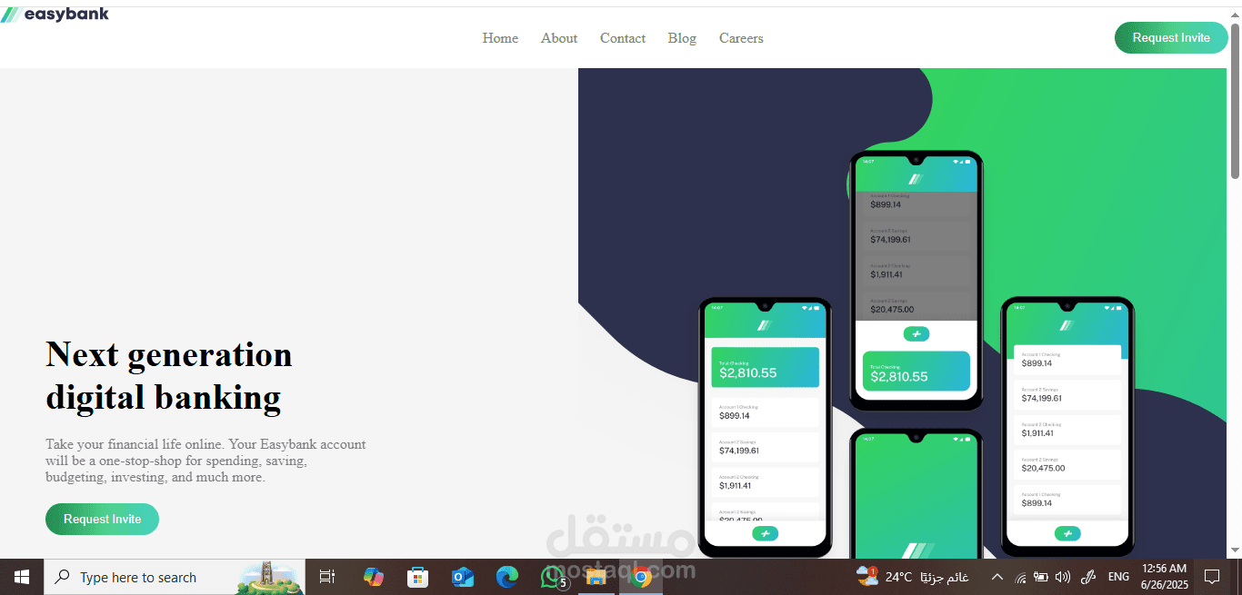 Easybank – Digital Banking Landing Page