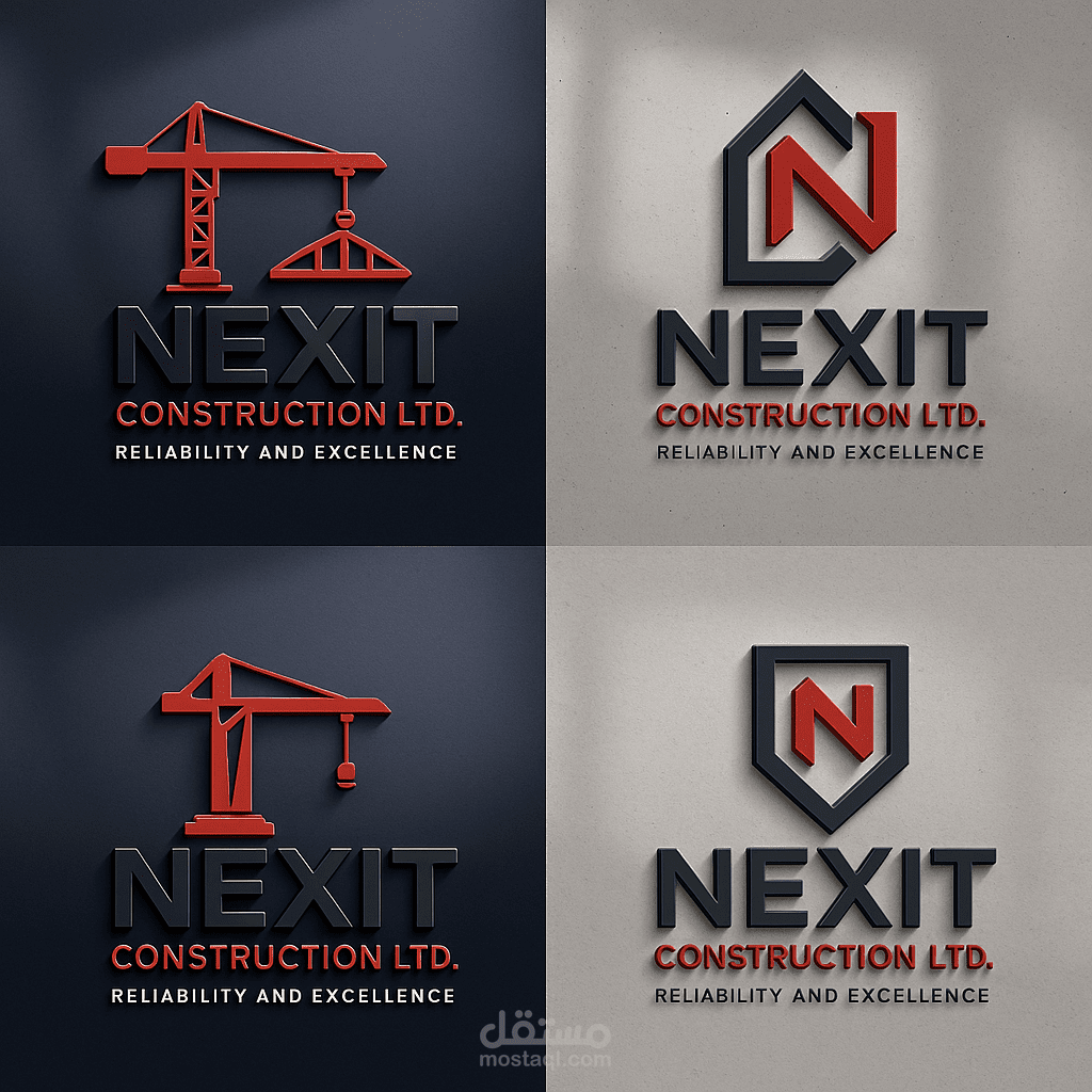 تصميم شعار احترافي لشركة NEXIT للمقاولات