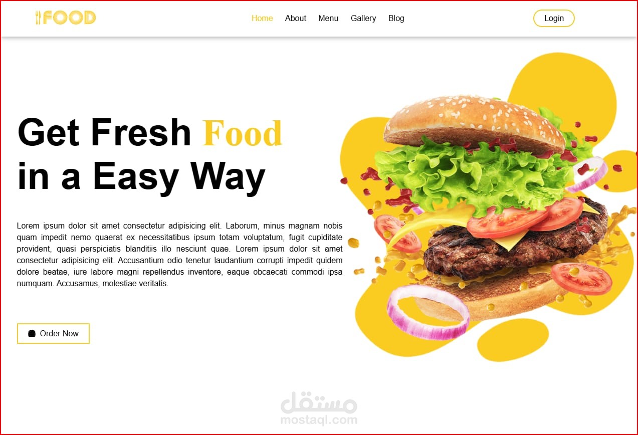 Food delivery website