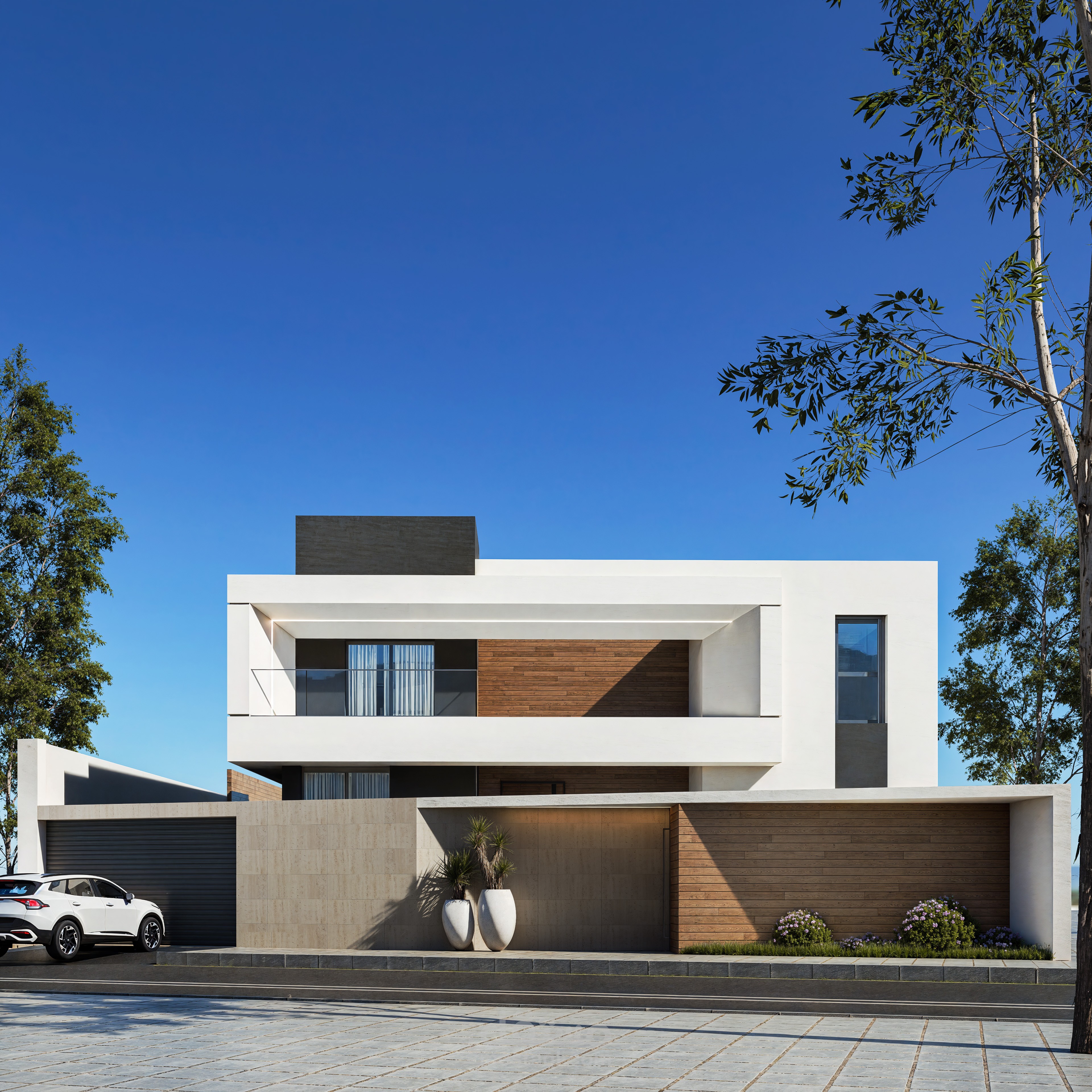 اظهار معماري (render) واقعي لفيلا خاصة بعميل