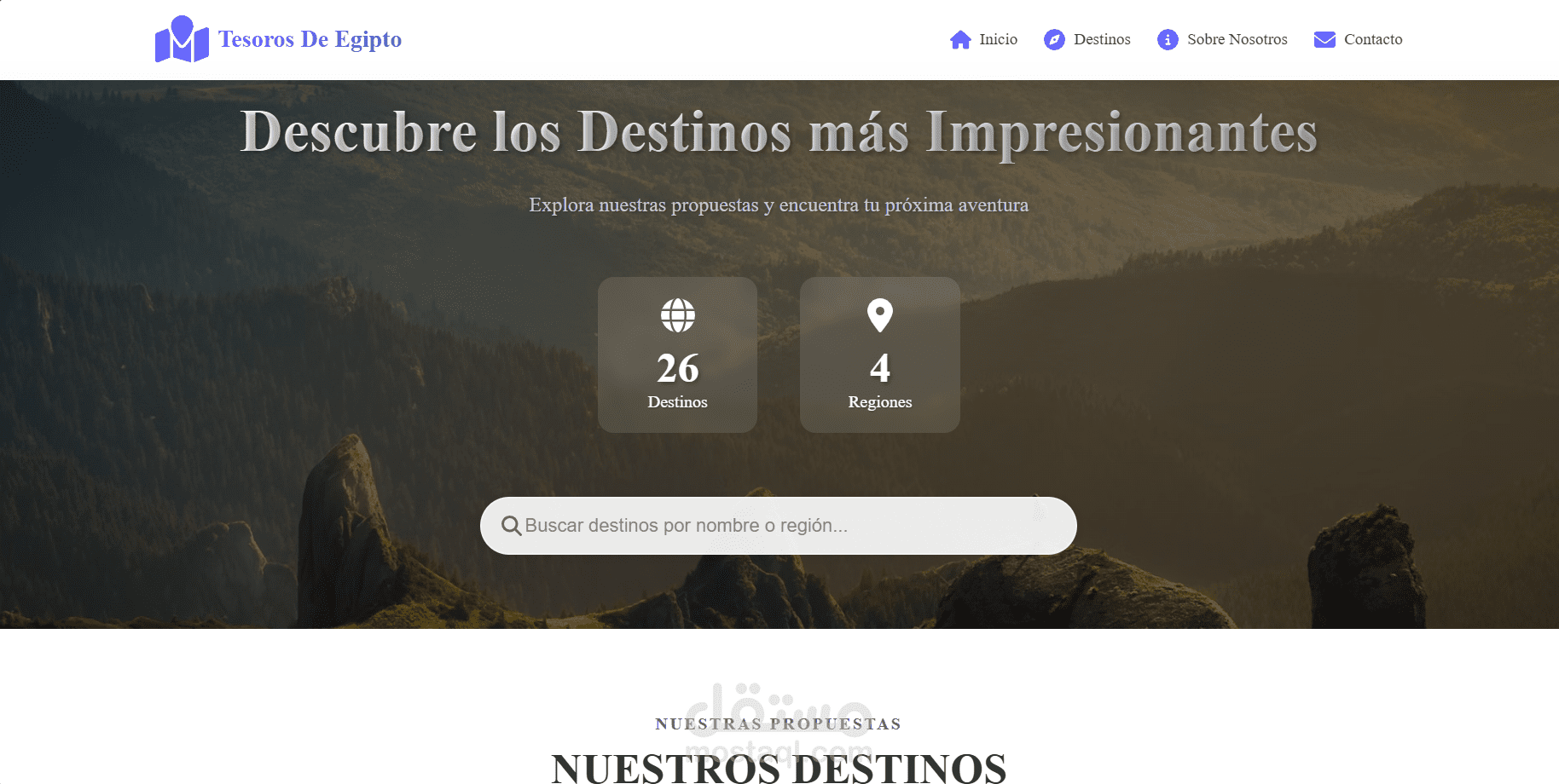 Tesoros de Egipto – Tourism Website for Egyptian Destinations
