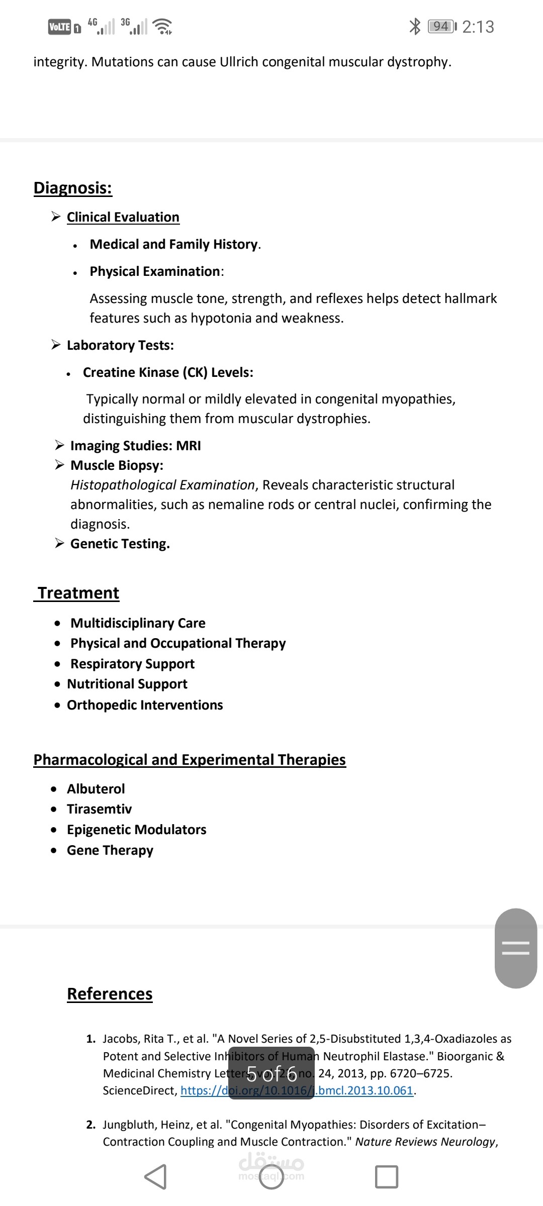Research about congenital myopathy