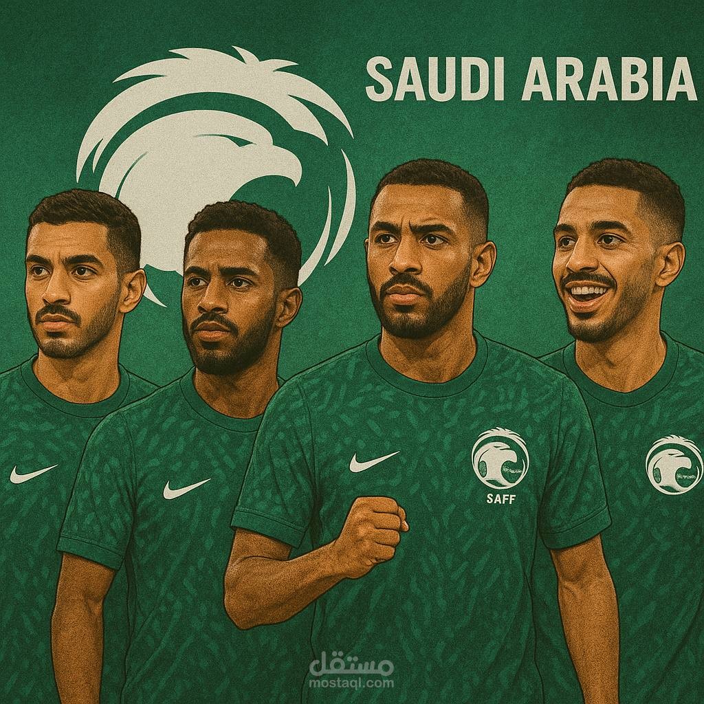 تصميم للمتخب السعودي لكرة القدم