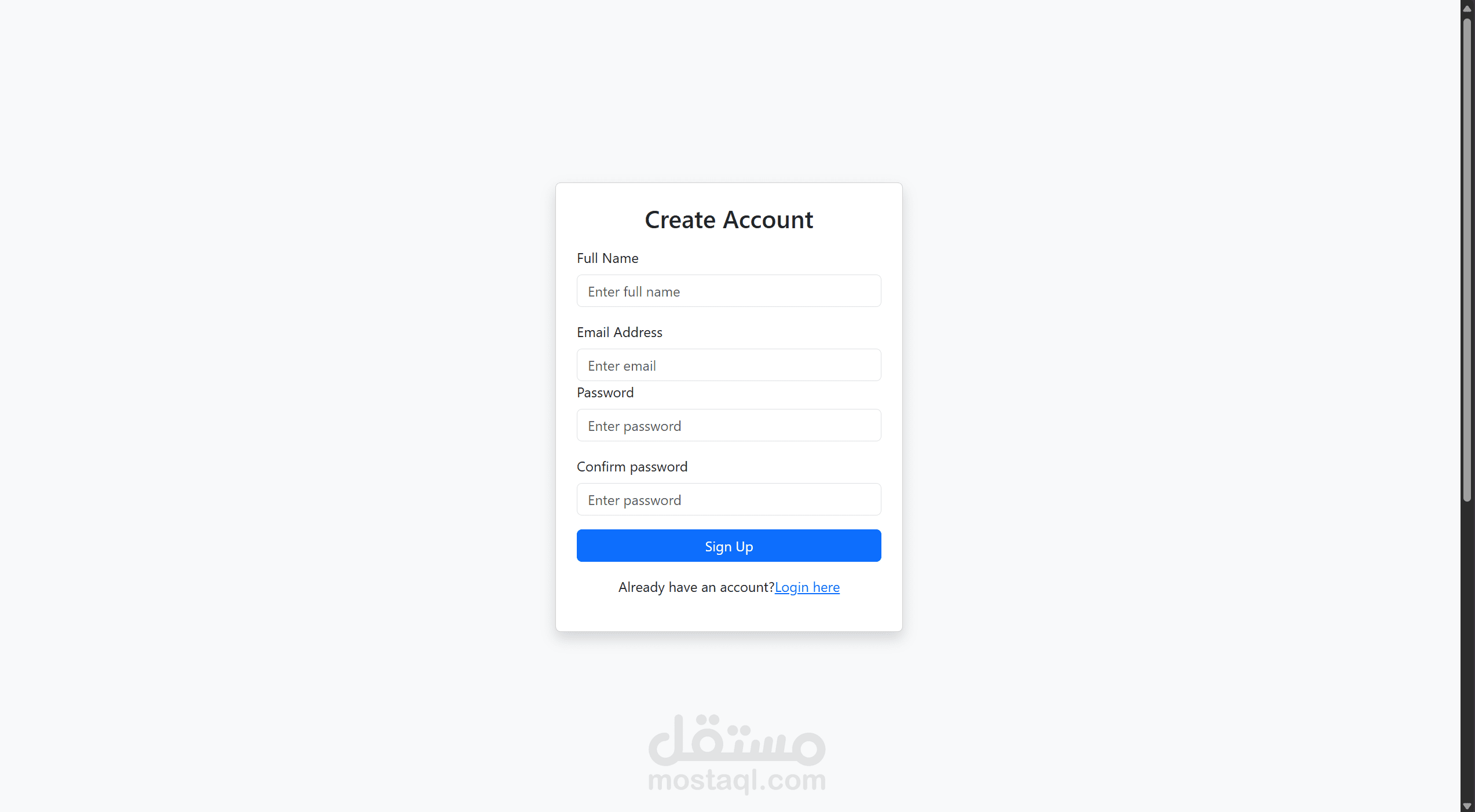 Simple account page