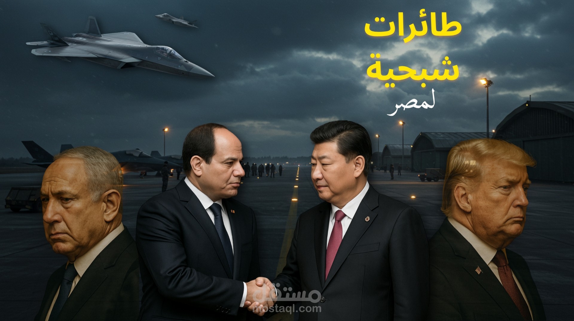 تصميم بوستر سياسي بعنوان طائرات شبحية لمصر