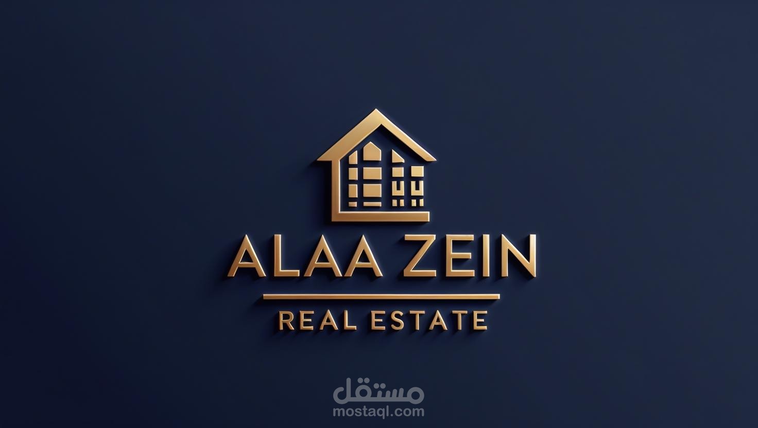 تصميم لوكو عقارات ثلاثي الابعاد واقعية 3d
